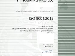 ISO 9001:2005 Certified in Trainings